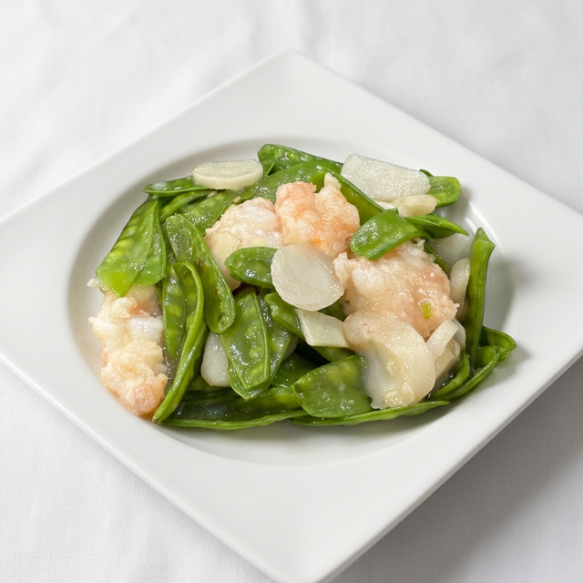 Shrimp With Snowpeas.