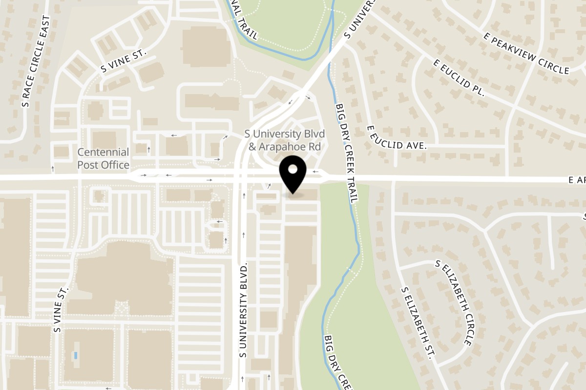 Map showing the location of Shanghai Garden 2500 East Arapahoe Rd - Southglen on 2500 East Arapahoe Rd in Centennial